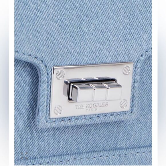 The Kooples Emily blue denim chain bagl NWT - Picture 7 of 9